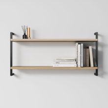 Two-floating-shelves Two floating shelves on black metal profiles
