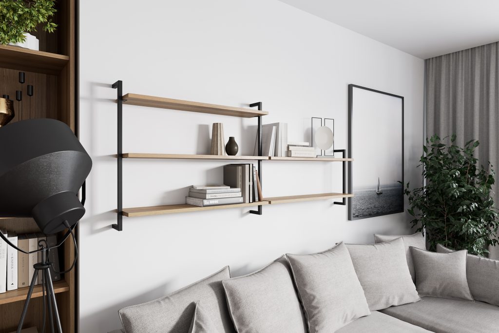 Shelving systems in living room