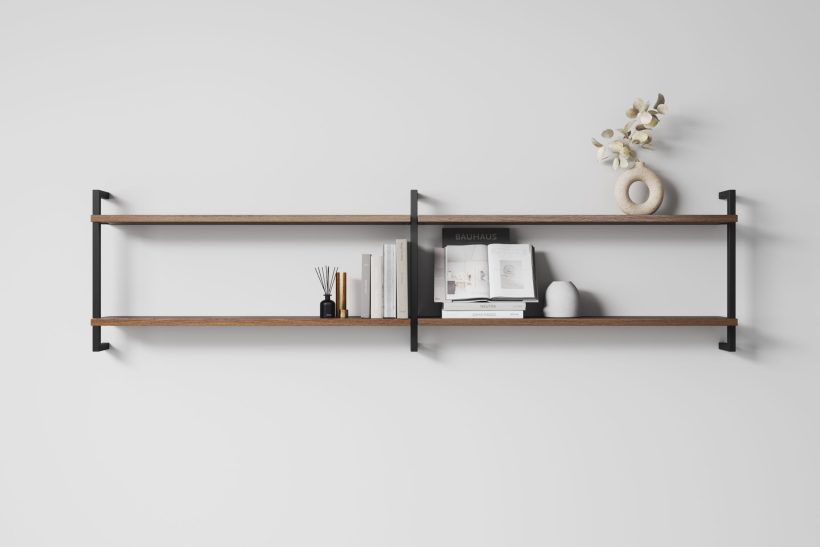 Four-part shelf wallnut